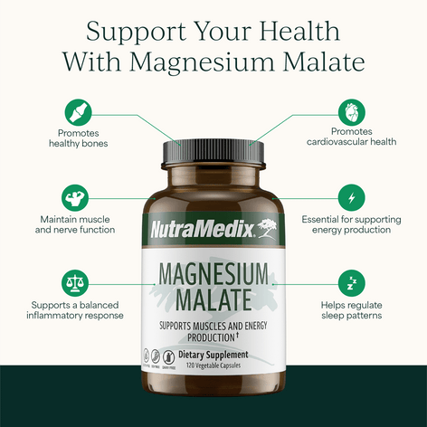 Magnesium Malate - 120 Vegetable Capsules